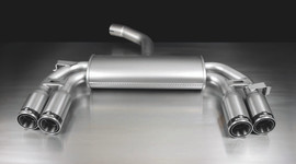 Remus Rear Silencer Left/Right with 4 tail pipes - 84 mm straight, carbon insert - Scirocco Mk3 2.0 TSI 155 kW CCZB 2008-