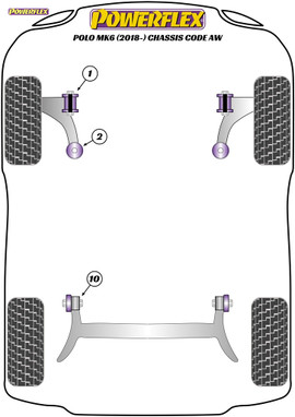 Powerflex Front Wishbone Rear Bushes - Polo MK6 (2018 - ) Chassis Code AW - PFF85-2002