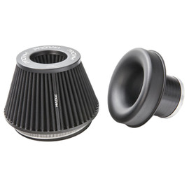 PRORAM 76mm OD Neck Medium Cone Air Filter with Velocity Stack