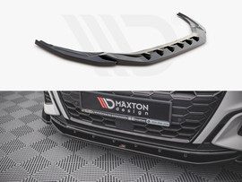 Maxton Design Gloss Black Front Splitter V.4 Audi S3 / A3 S-Line 8Y (2020-)