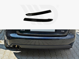 Maxton Design Gloss Black Rear Side Splitters Audi A4 B8 (Preface)