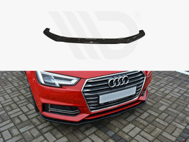 Maxton Design Gloss Black Front Splitter V2 Audi S4/ A4 S-Line B9