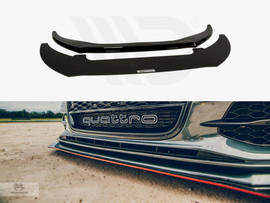 Maxton Design ABS+Gloss Black Front Racing Splitter Audi S6 / A6 C7 S-Line (2 Splitters = 1 Set) (2011-2014)