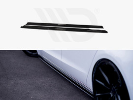 Maxton Design Gloss Black Side Skirts Diffusers Audi A8 D4 (2009- 2013)