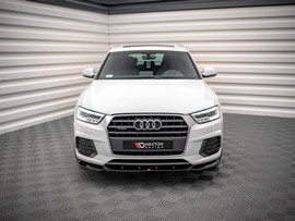 Maxton Design Gloss Black Front Splitter V.1 Audi Q3 S-Line 8U Facelift (2014-2018)