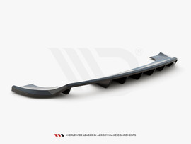 Maxton Design Gloss Black Central Rear Splitter (Vertical Bars) Audi Q3 S-Line 8U Facelift (2014-2018)