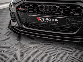 Maxton Design Black + Gloss Flaps Street Pro Front Splitter V.1 (+Flaps) Audi RS3 8Y (2020-)