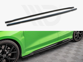 Maxton Design Gloss Black Side Skirts Diffusers Audi RS3 Sedan 8Y (2020-)