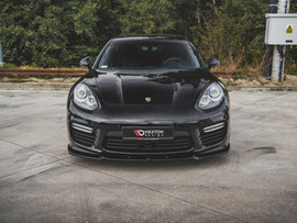 Maxton Design Gloss Black Front Splitter V1 Porsche Panamera Turbo 970 Facelift (2013-2016)