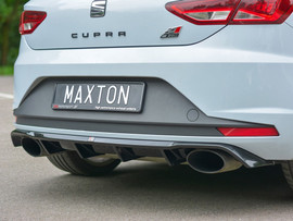 Maxton Design Gloss Black Rear Valance Seat Leon Mk3 Cupra (2014-2016)