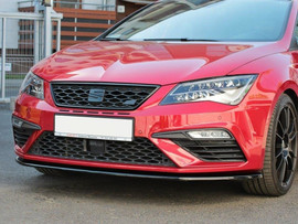 Maxton Design Gloss Black Front Splitter V.1 Seat Leon Mk 3.5 Cupra/Fr (2017-2019)