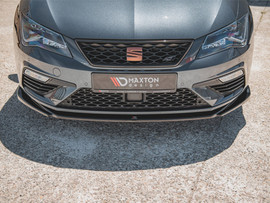 Maxton Design Gloss Black Front Splitter V5 Seat Leon Cupra/ Fr Mk3 Facelift (2017-2019)