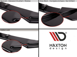 Maxton Design Gloss Black Rear Side Splitters V.1 Seat Leon Mk 3.5 Cupra