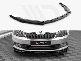 Maxton Design Gloss Black Front Splitter V.1 Skoda Fabia Mk3 (2014-2019)