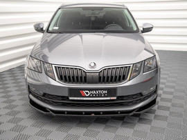 Maxton Design Gloss Black Front Splitter V.2 Skoda Octavia Mk3 Facelift (2016-2020)