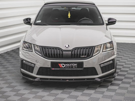 Maxton Design Gloss Black Front Splitter V.2 Skoda Octavia Rs Mk3 Facelift (2016-2019)