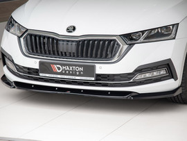 Maxton Design Gloss Black Front Splitter V1 Skoda Octavia Mk4 (2019-)