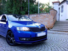 Maxton Design Gloss Black Front Splitter Skoda Rapid