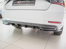 Maxton Design Gloss Black Rear Valance Skoda Superb Mk3 Fl (2019-)