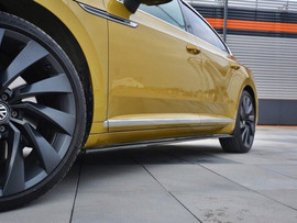 Maxton Design Gloss Black Side Skirts Diffusers VW Arteon R-Line