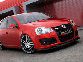 Maxton Design Gloss Black Front Splitter VW Golf V GTI