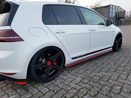 Maxton Design Gloss Black Side Skirts Diffusers VW Golf Mk7 GTI Clubsport (2016-2017)