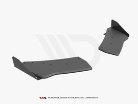 Maxton Design Black + Gloss Flaps Street Pro Rear Side Splitters (+Flaps) VW Golf R Mk7 (2013-2016)