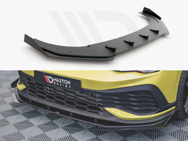 Maxton Design Black + Gloss Flaps Racing Durability Front Splitter (+Flaps) VW Golf 8 GTI Clubsport (2020-)