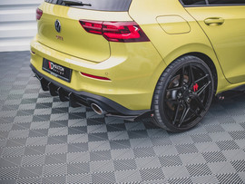 Maxton Design Black + Gloss Flaps Racing Durability Rear Side Splitters (+Flaps) VW Golf 8 GTI Clubsport (2020-)