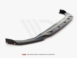 Maxton Design Gloss Black Front Splitter (+Flaps) V2 VW Golf 8 GTI / R-Line (2020-)
