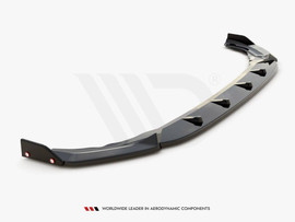 Maxton Design Gloss Black Front Splitter (+Flaps) V.2 VW Golf R Mk8 (2020-)