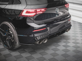 Maxton Design Gloss Black Central Rear Splitter VW Golf R Mk8 (2020-)