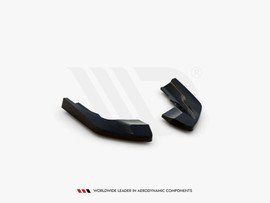 Maxton Design Gloss Black Rear Side Splitters V.2 VW Golf R Mk8 (2020-)