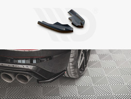 Maxton Design Gloss Black Rear Side Splitters V.4 VW Golf R Mk8 (2020-)