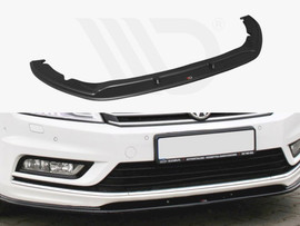 Maxton Design Gloss Black Front Splitter V.1 VW Passat B7 R-Line (2010-2014)