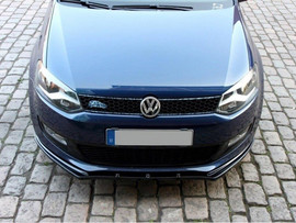 Maxton Design Gloss Black Front Splitter VW Polo Mk5 Standard (2009-2014)