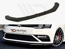 Maxton Design Gloss Black Front Splitter V.1 VW Polo Mk5 GTI (Facelift) (2015-2017)