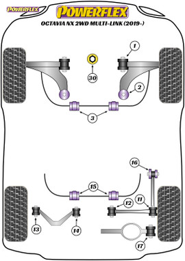 Powerflex Front Lower Engine Mount Hybrid Bush (Large) - Octavia NX Multilink (2019 on) - PFF85-833