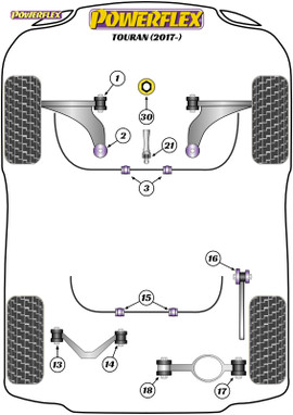 Powerflex Lower Torque Mount Small Bush - Touran (2017 - ) - PFF3-1324
