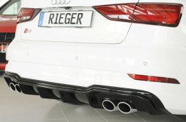 Rieger Rear Diffuser Gloss Black - Audi S3 Saloon & Cabrio (2016+)