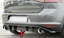 Rieger Rear Diffuser + Fins (Dual Exhaust) Gloss Black - Golf MK7 GTI