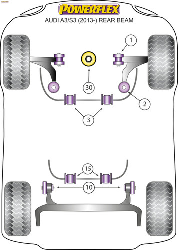 Powerflex Rear Beam Mounting Bush - A3 MK3 8V up to 125PS (2013-) Rear Beam - PFR85-810 Powerflex Rear Beam Mounting Bush - A3 MK3 8V up to 125PS (2013-) Rear Beam - PFR85-810