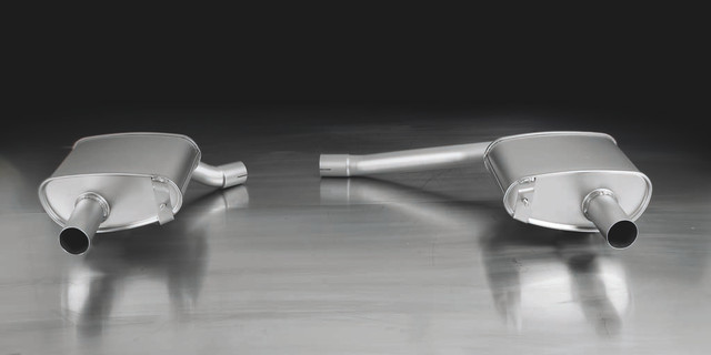 Remus Rear Silencer Left/Right with 2 tail pipes - 102 mm angled, rolled edge, chromed - A4 B8 Saloon 2.0 TFSI Quattro 2008-