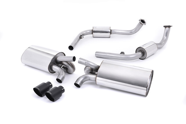 Milltek Cat-back Exhaust - Resonated (quieter). Ceramic Black Tips - Cayman - S 3.4 987 Gen2 - 2009-2013 - SSXPO117_1