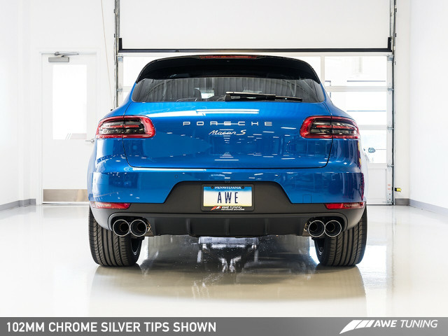 AWE Tuning Touring Edition Exhaust System for Porsche Macan S / GTS / Turbo - Chrome Silver 102mm Tips