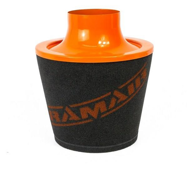 Ramair JS-070-OR-KIT 70mm OD Neck Orange Large Aluminium Base Cone Filter With Silicone Coupler
