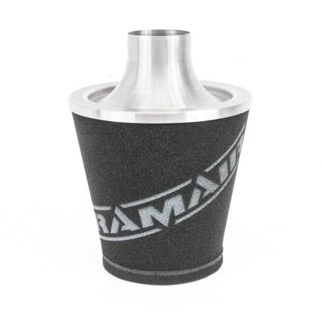 Ramair JS-070-SL-KIT 70mm OD Neck Silver Large Aluminium Base Cone Filter With Silicone Coupler