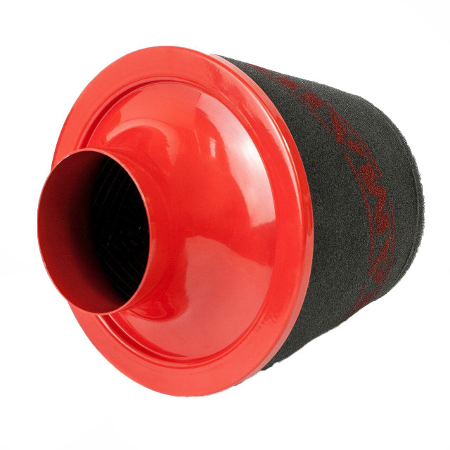 Ramair JS-090-RD-KIT 90mm OD Neck Red Large Aluminium Base Cone Filter With Silicone Coupler