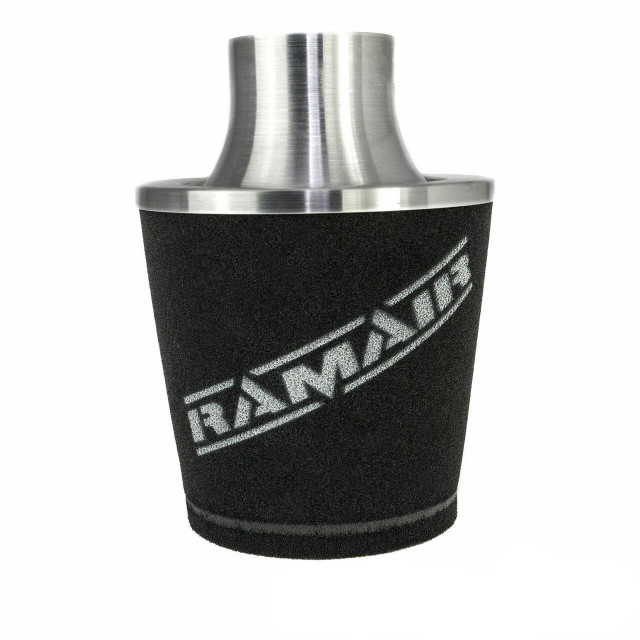 Ramair JS-107-SL-KIT 80mm OD Neck Silver Large Aluminium Base Cone Filter With Silicone Coupler