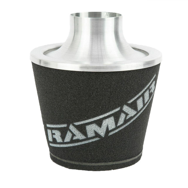 Ramair JS-108-SL-KIT 80mm OD Neck Silver Large Aluminium Base Cone Filter With Silicone Coupler